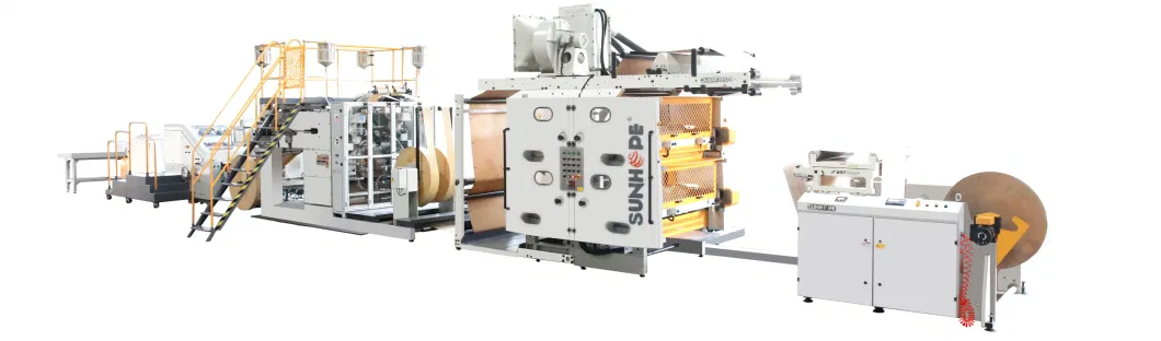 Fully Automatic Roll Feed Flat Handle Square Bottom Paper Bag Making Machine For Shopping Bag