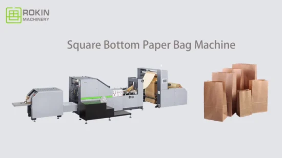 Máquina para fabricar bolsas de papel completamente automática con asa de cuerda retorcida